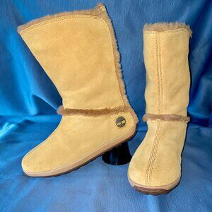 TIMBERLAND Wheat Suede & Fur Boot MUKLUK PULL ON FUR TB061644, Women Size 9